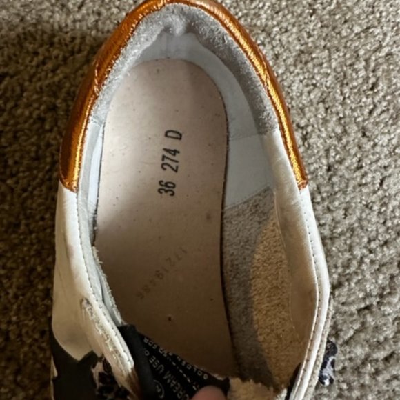 Golden Goose Superstar Sneakers with Cheetah Laces and Orange Heel Tab - Picture 8 of 10